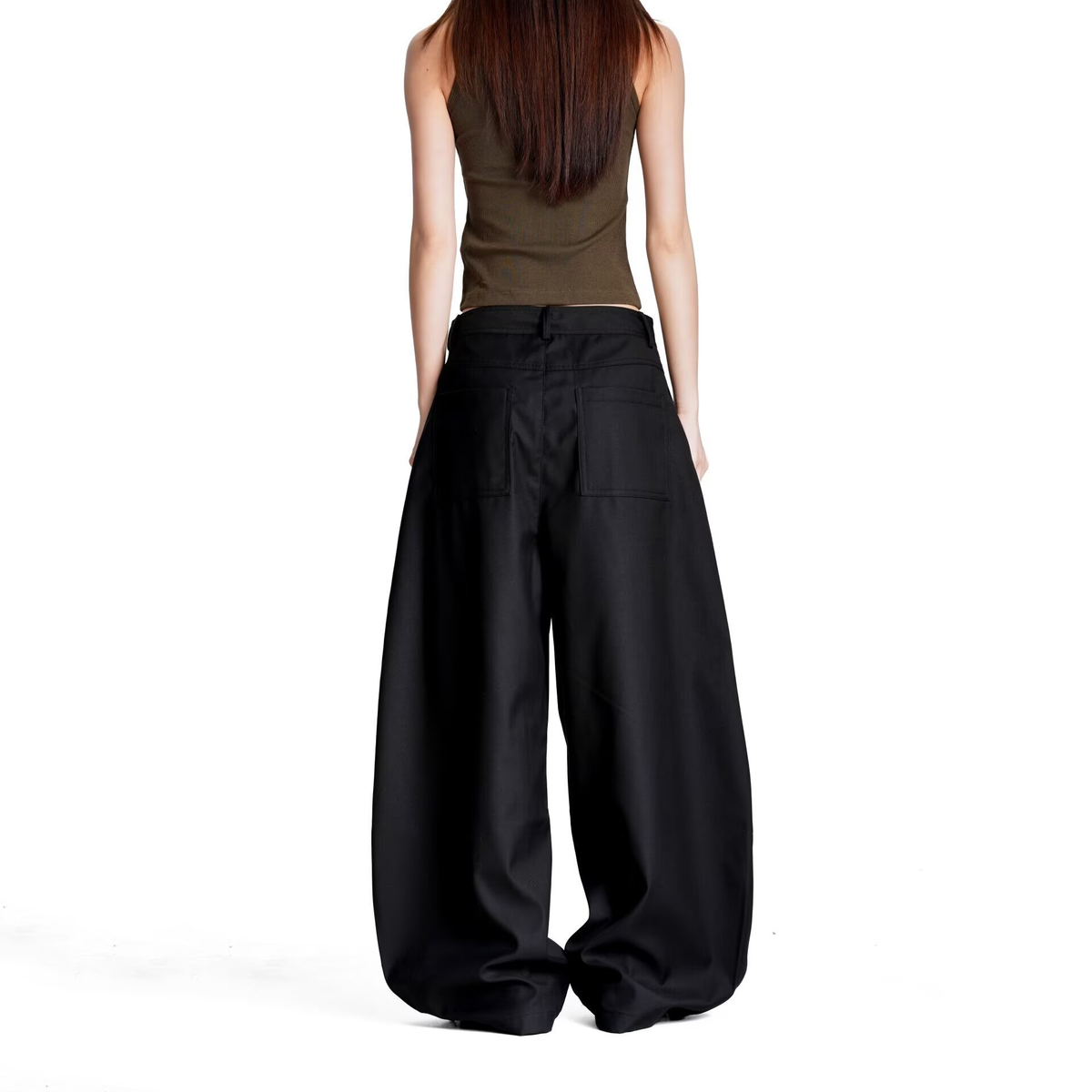 Rowan High-Waisted Button-Detail Wide-Leg Trousers