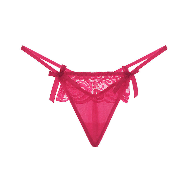 Sexy lace low waist hot hollow thong transparent