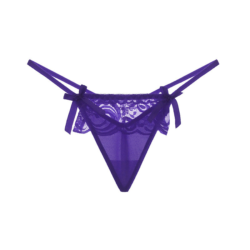 Sexy lace low waist hot hollow thong transparent