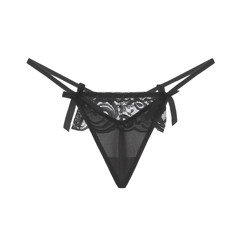 Sexy lace low waist hot hollow thong transparent