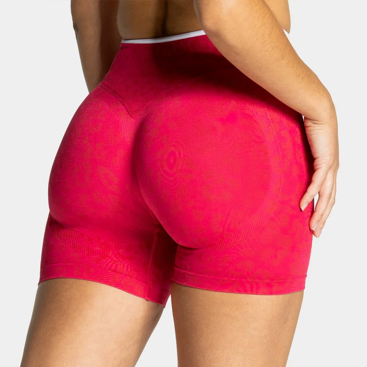 Seamless Leopard Print High Waist Workout Shorts