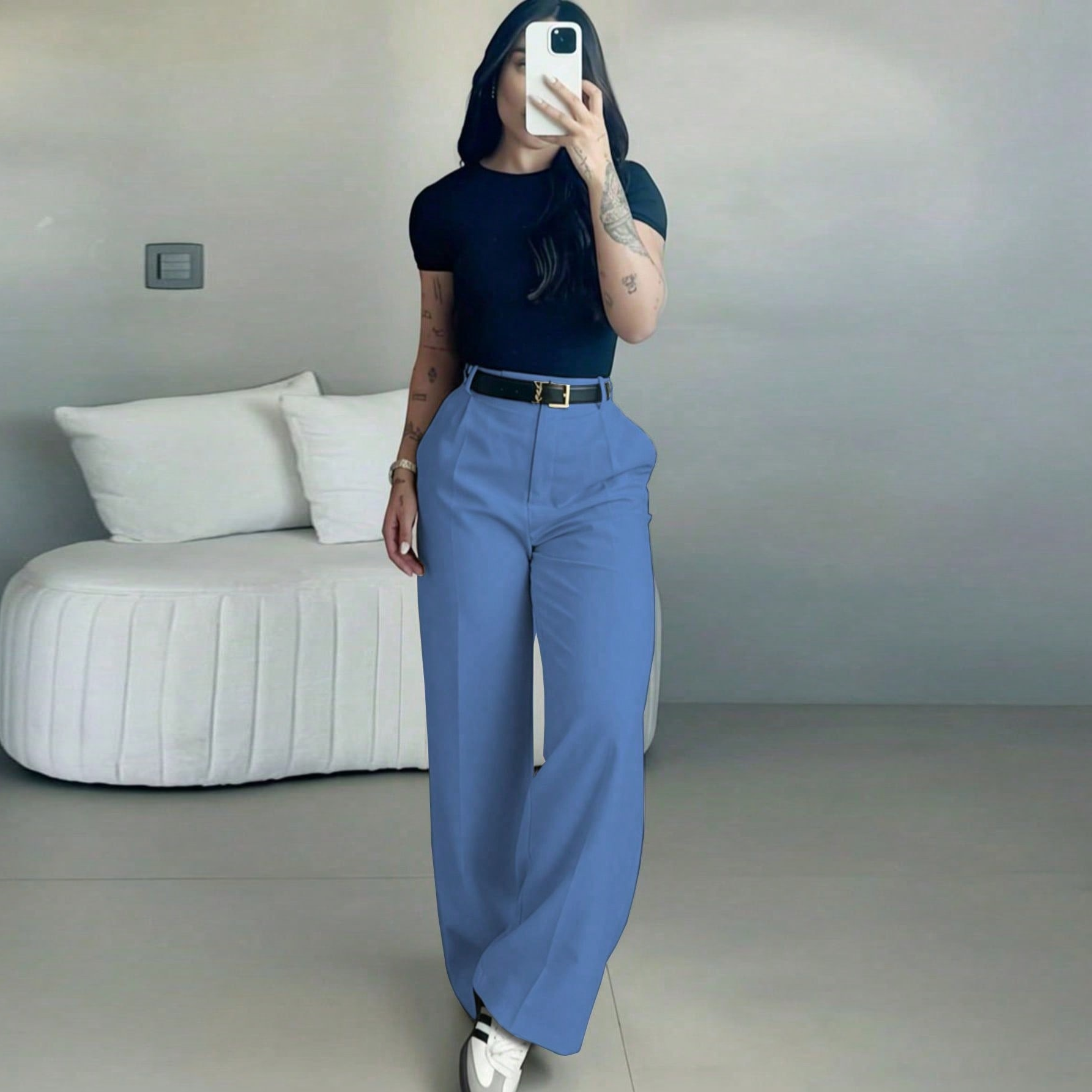 Luna High-Waist Tailored Pants