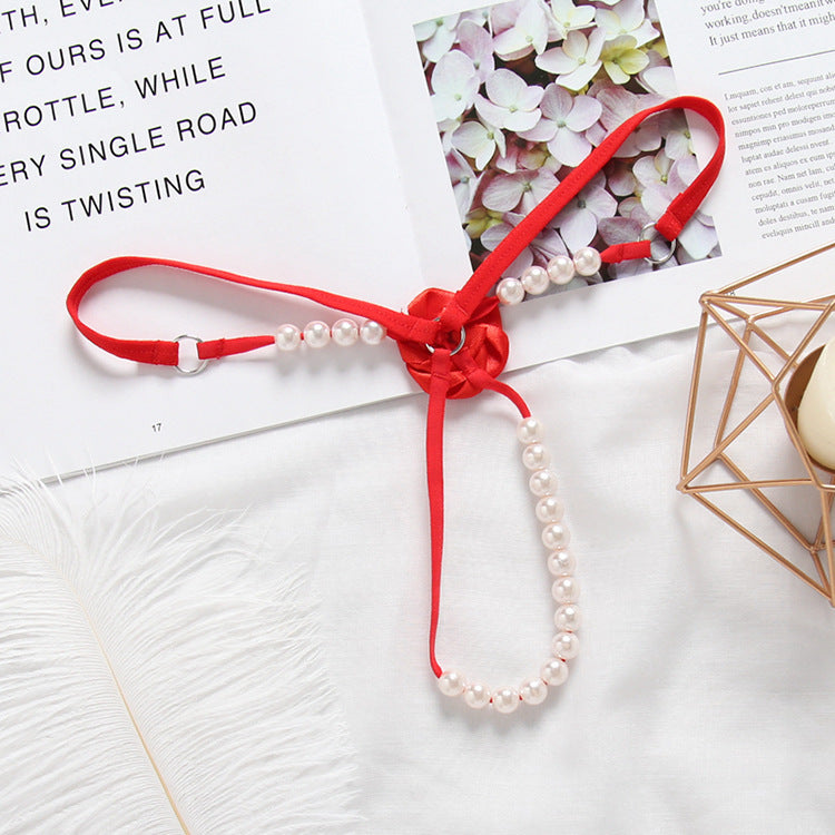 Red & Black Pearl Garter Harness