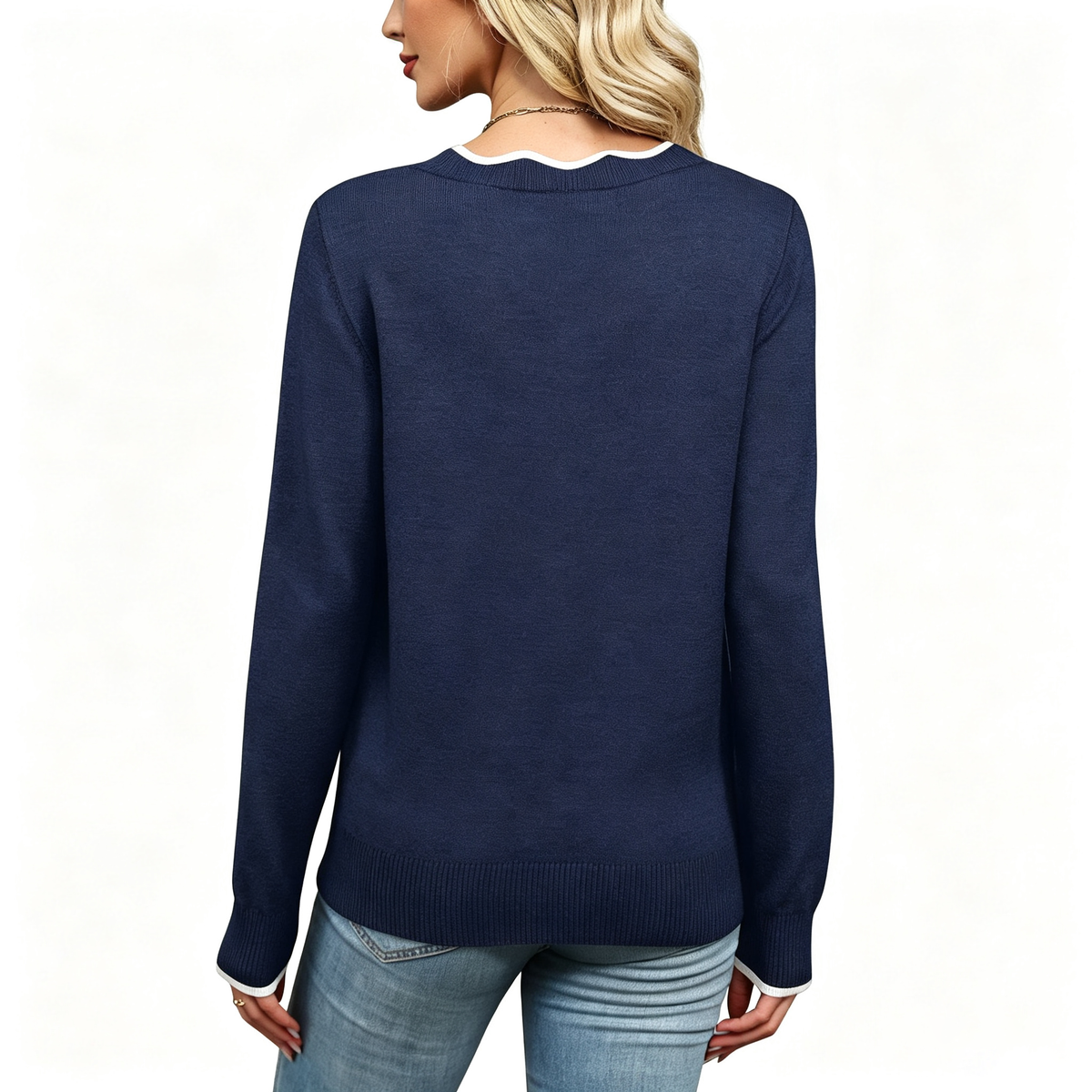 Luna V-Neck Knit Sweater