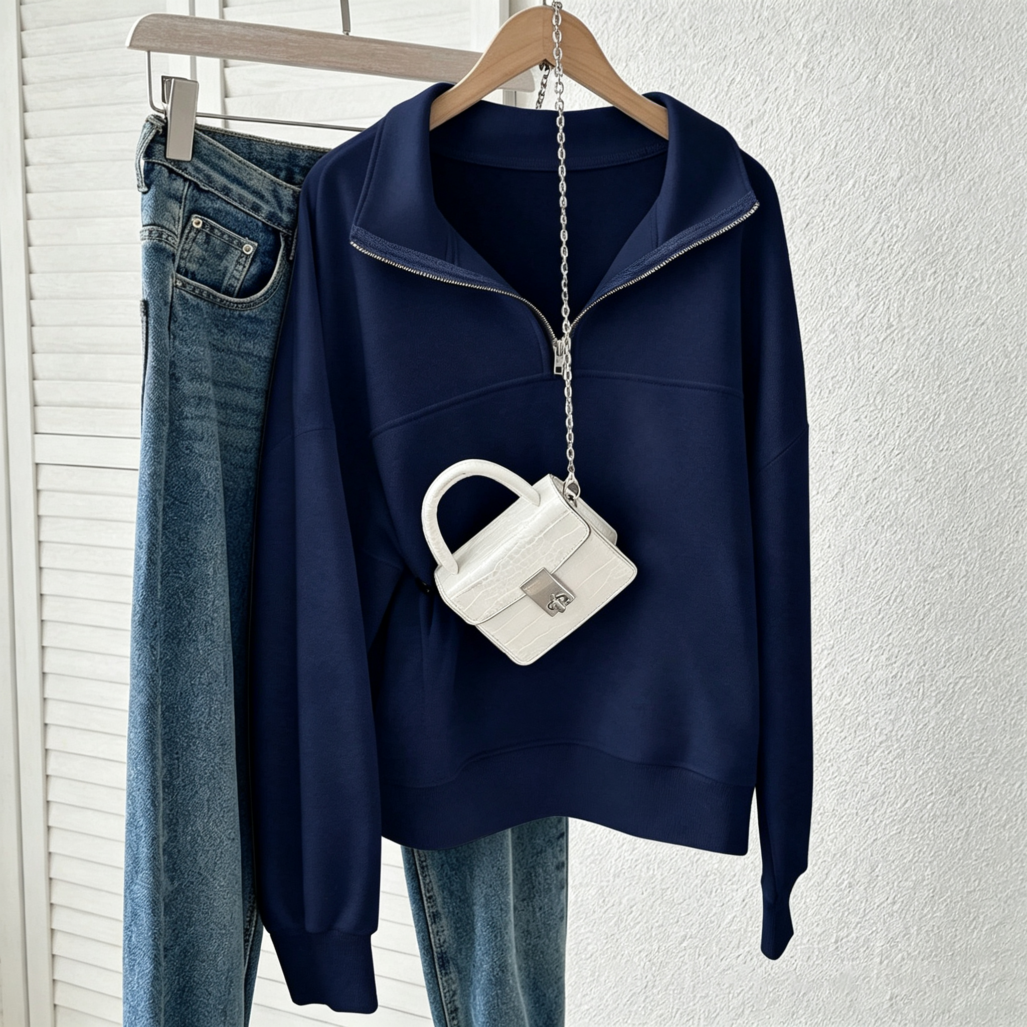 Evelyn Half-Zip Pullover Sweatshirt