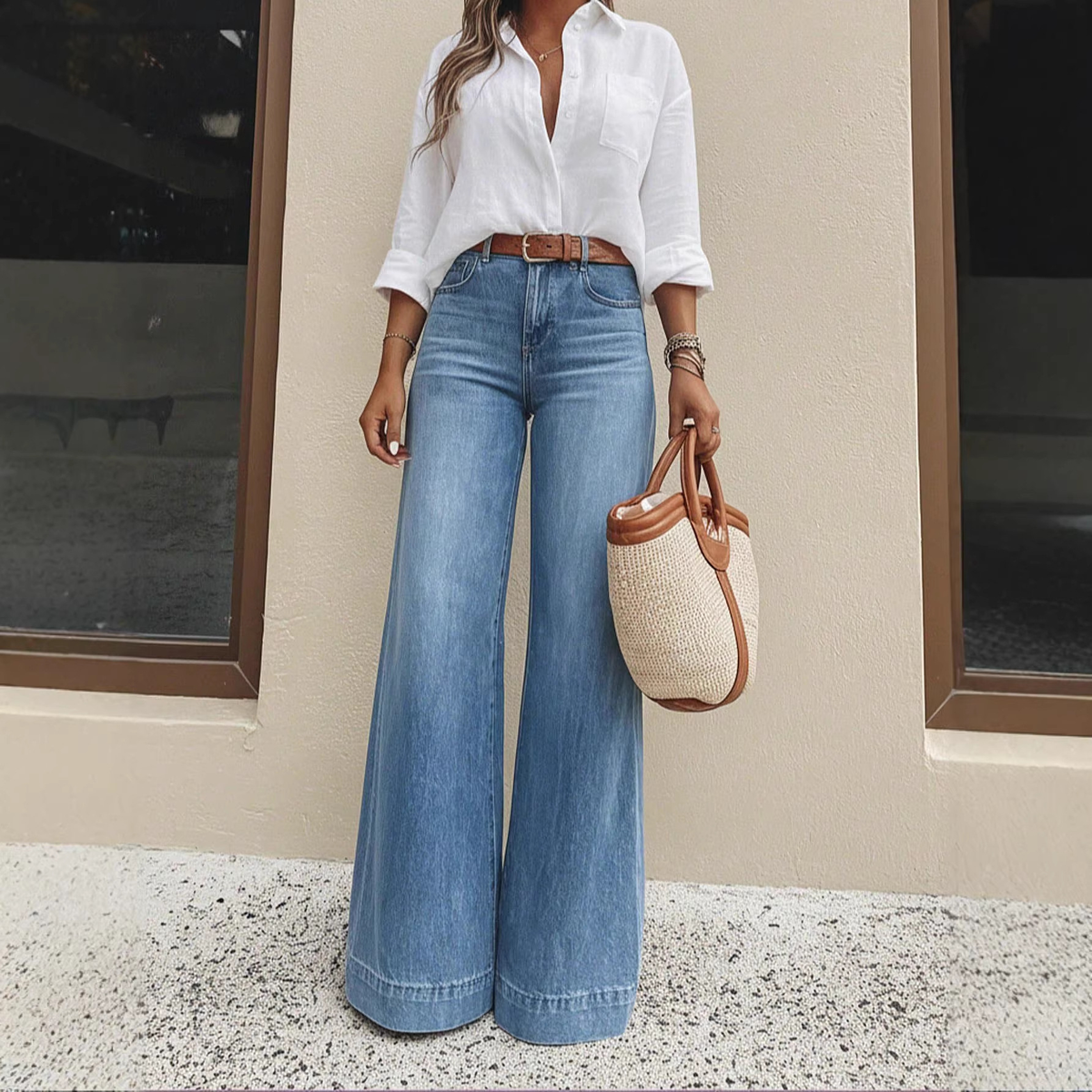 Luna High-Waist Wide Leg Jeans