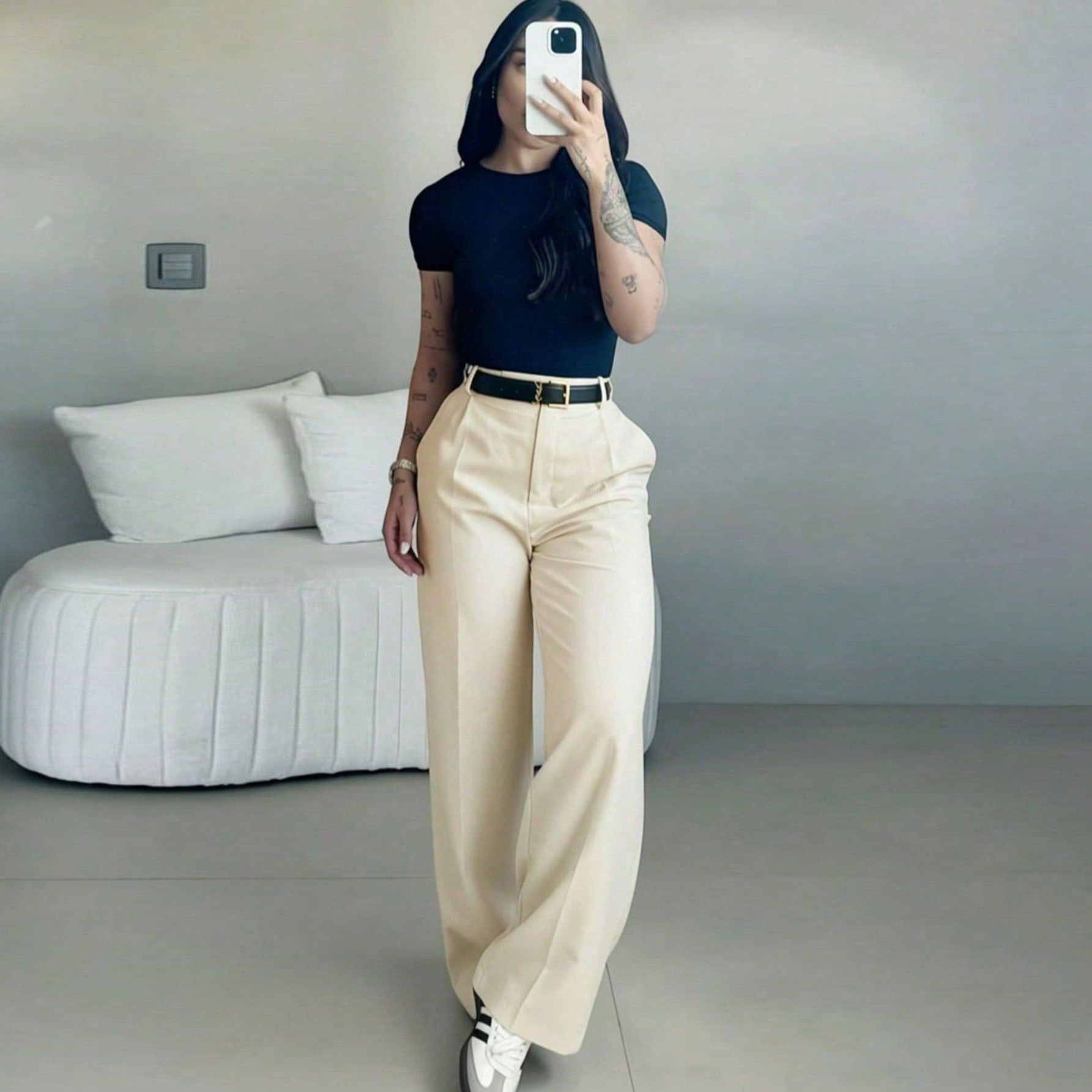 Luna High-Waist Tailored Pants
