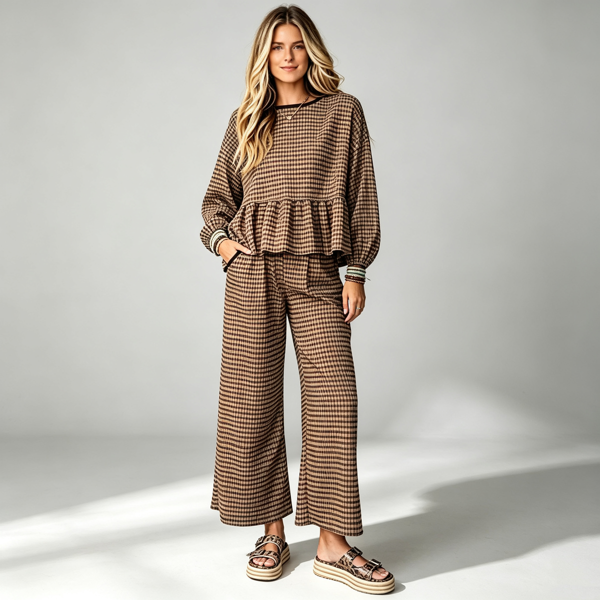 Luna Plaid Lounge Set