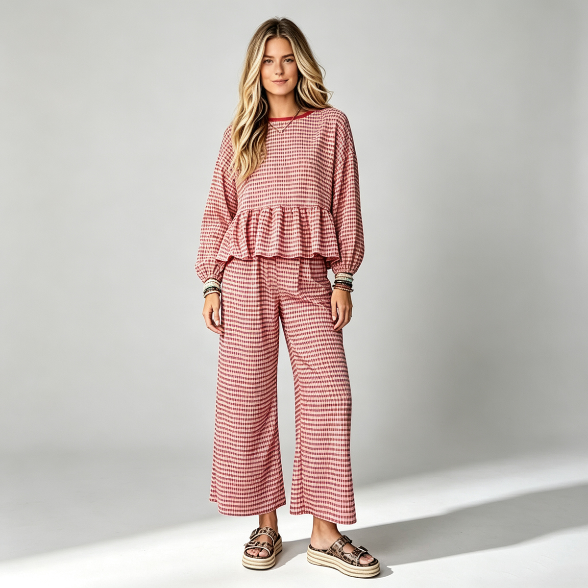 Luna Plaid Lounge Set
