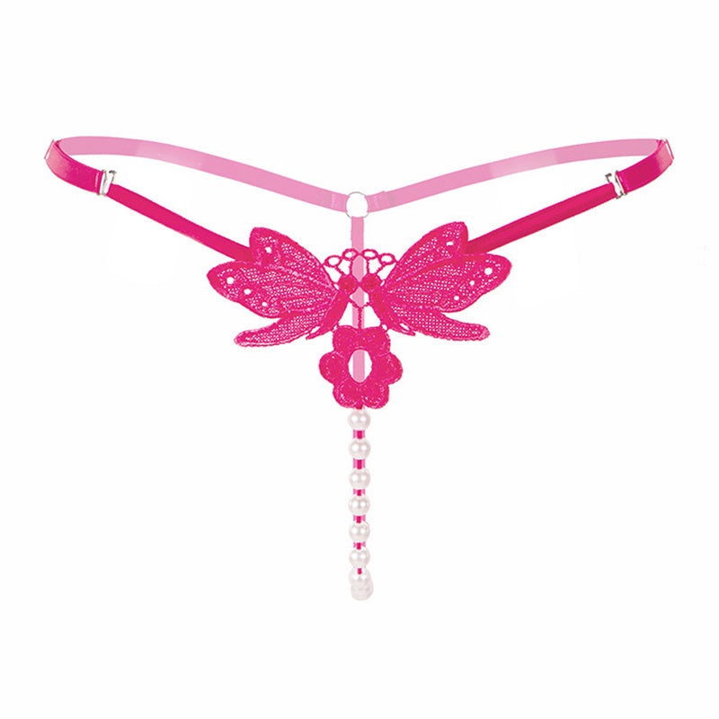Embroidered pearl sexy transparent temptation T-shirt