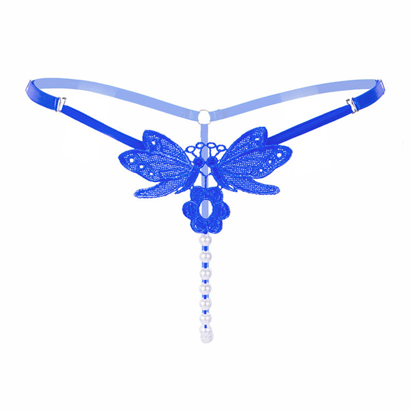 Embroidered pearl sexy transparent temptation T-shirt