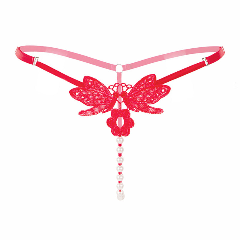 Embroidered pearl sexy transparent temptation T-shirt