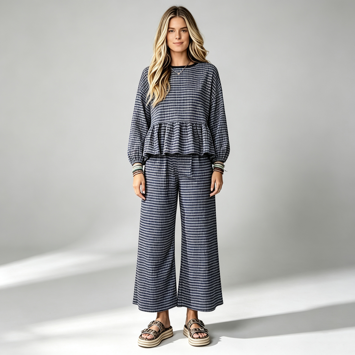 Luna Plaid Lounge Set