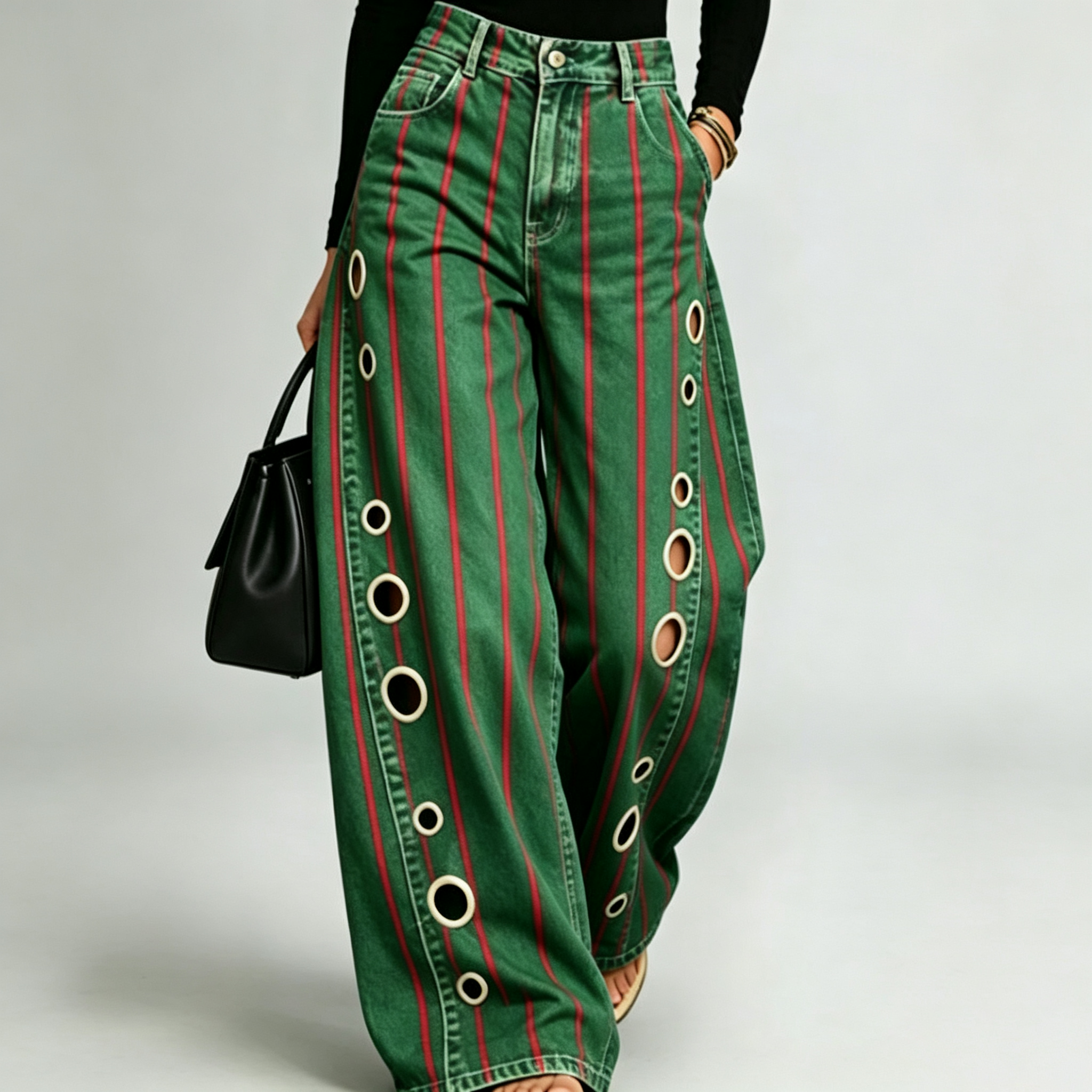 LunaBloom™ Printed Wide Leg Jeans