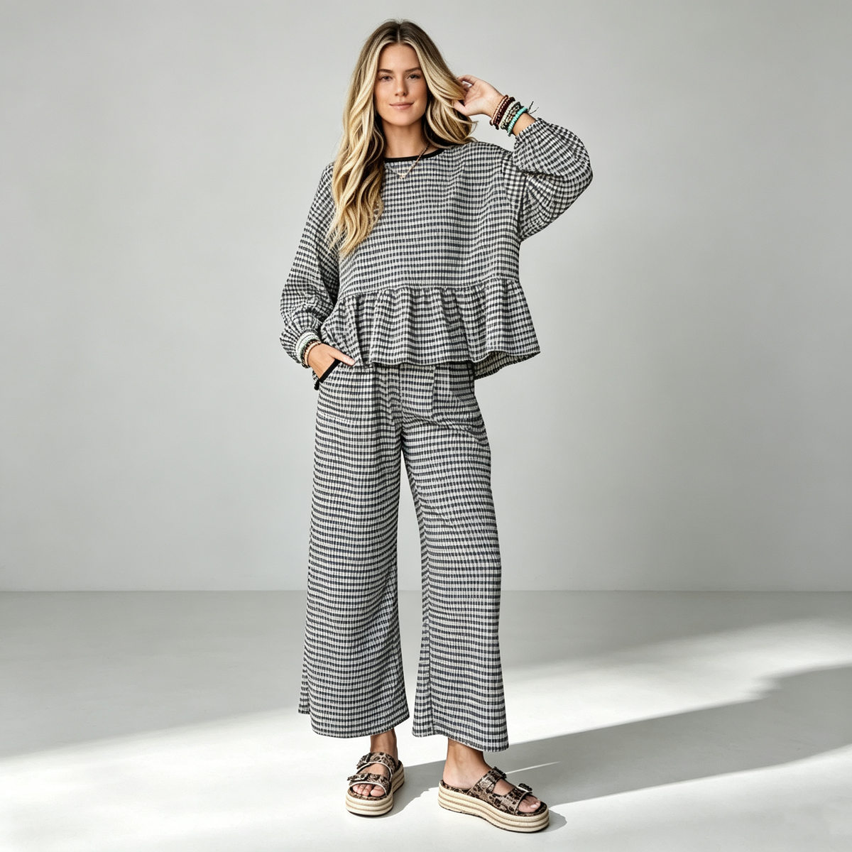 Luna Plaid Lounge Set