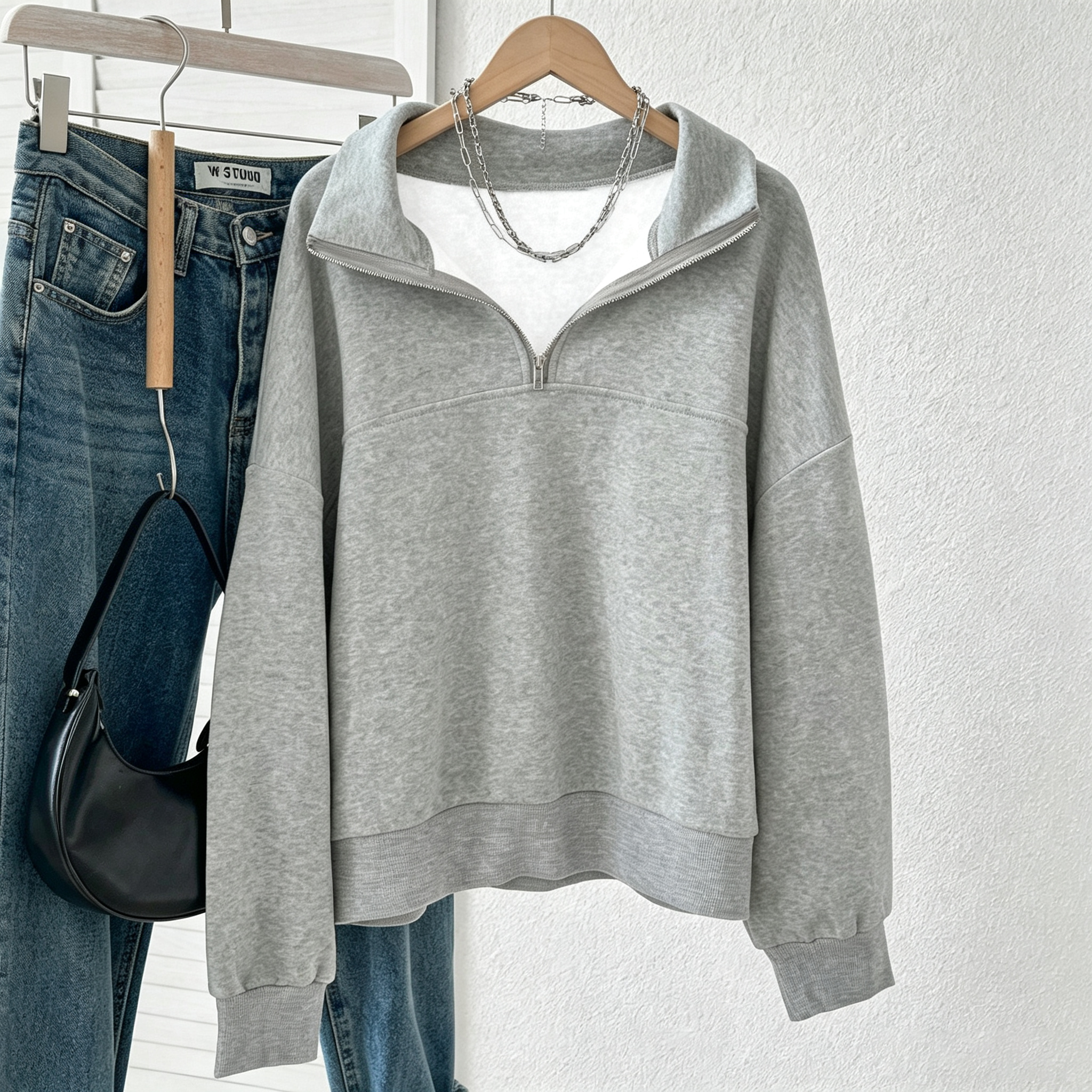 Evelyn Half-Zip Pullover Sweatshirt