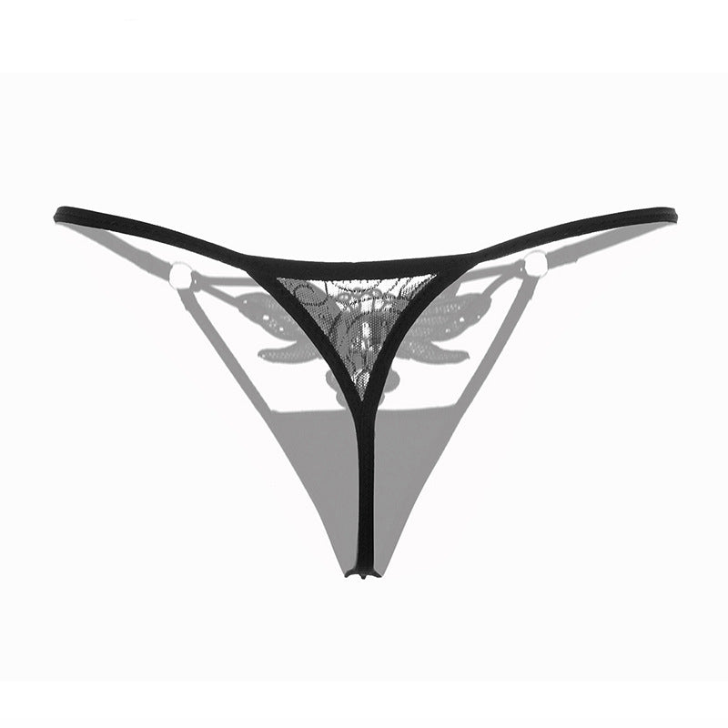 Sexy embroidered hollow thong