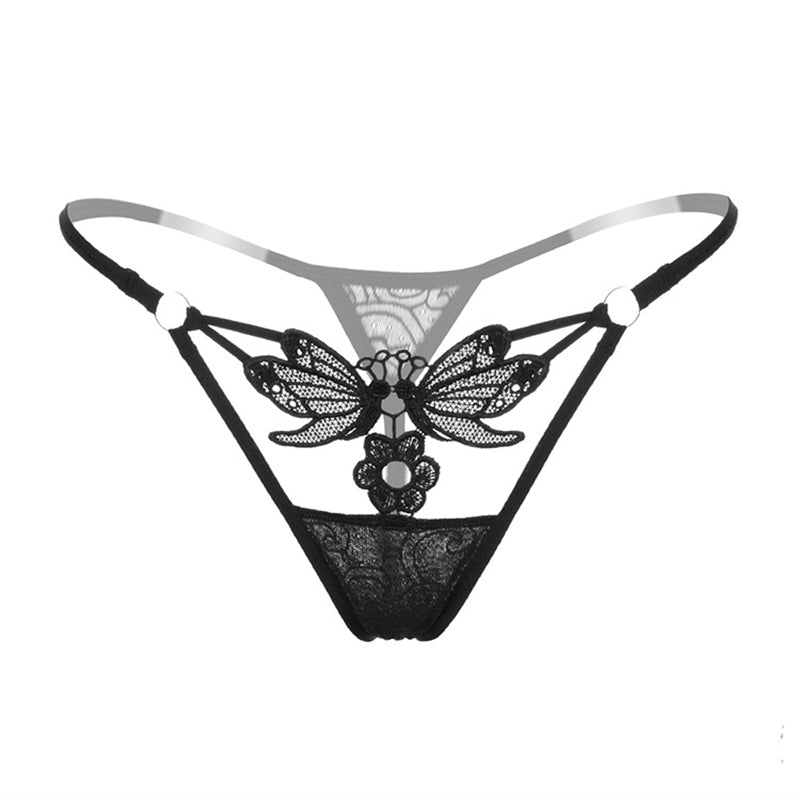 Sexy embroidered hollow thong