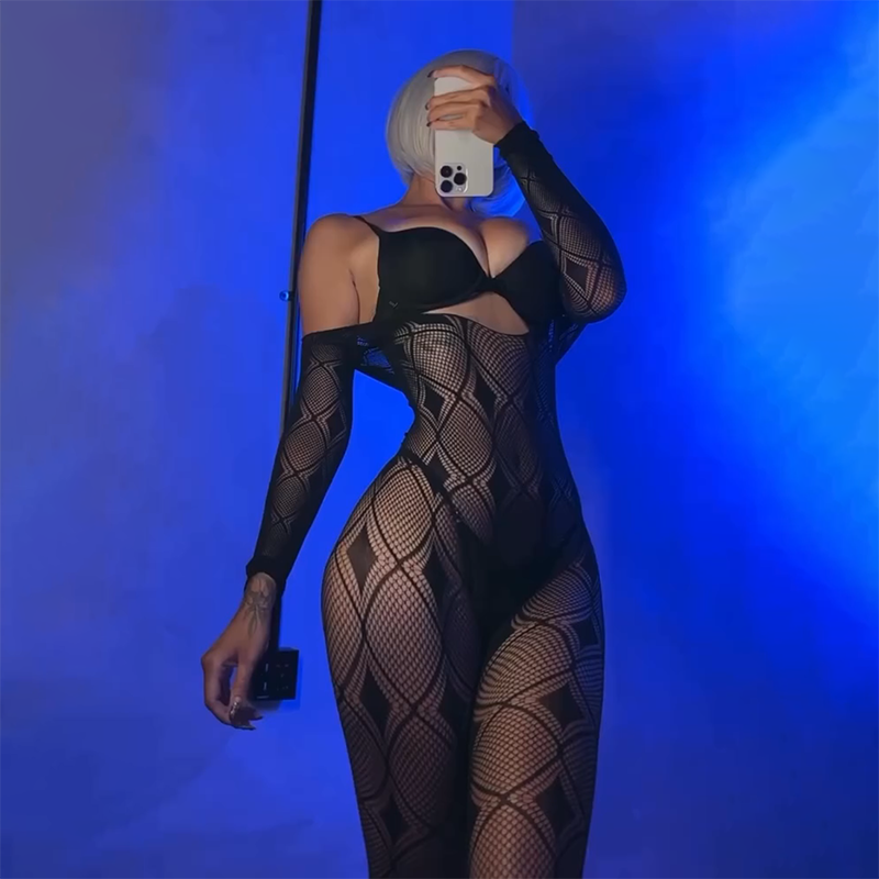 Striped body stockings