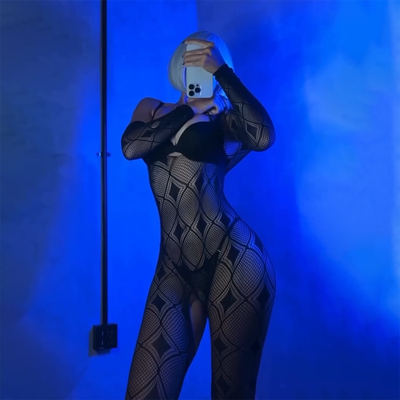 Striped body stockings