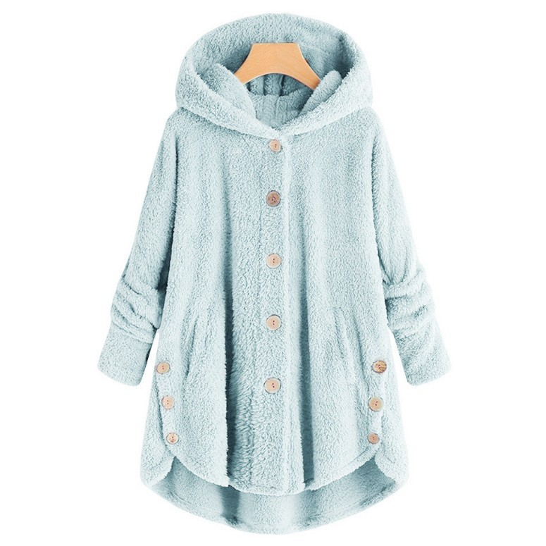 Marlow Hooded Button-Front Fleece Coat