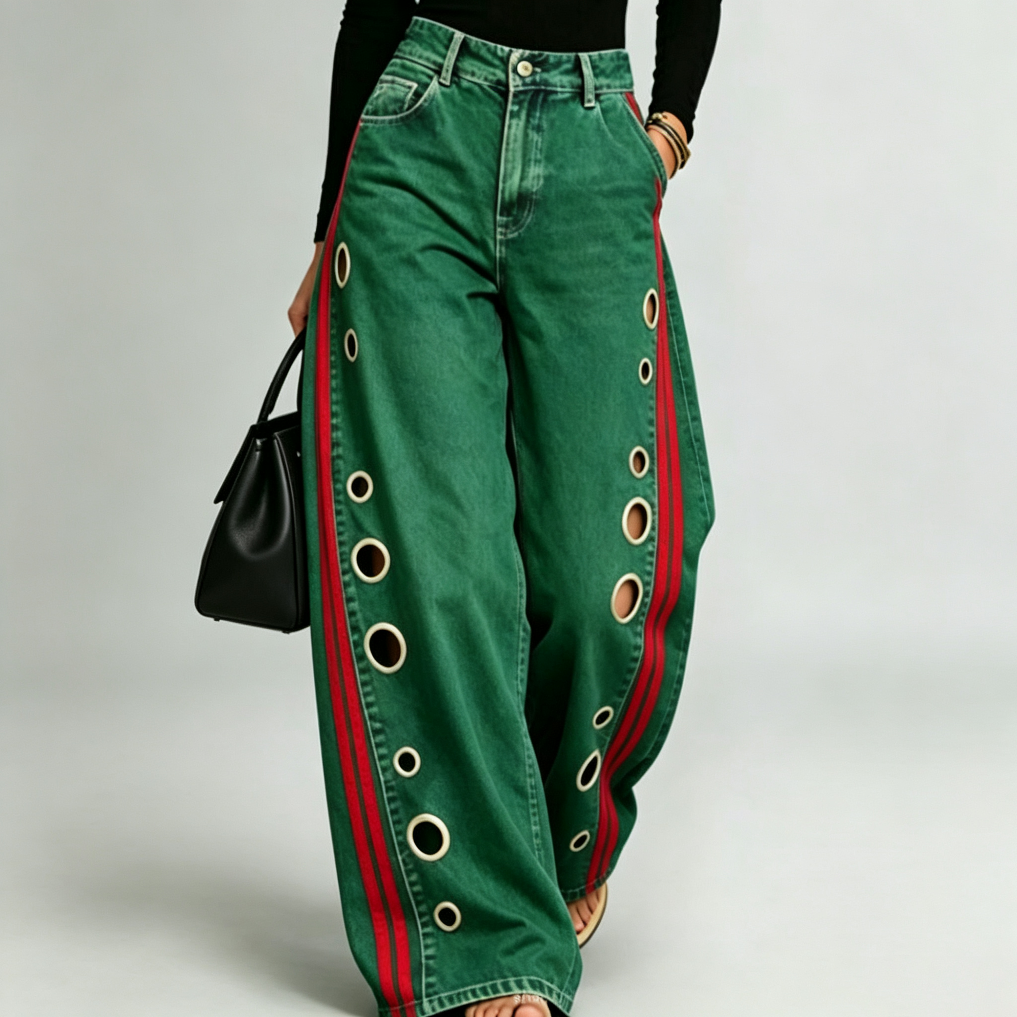 LunaBloom™ Printed Wide Leg Jeans