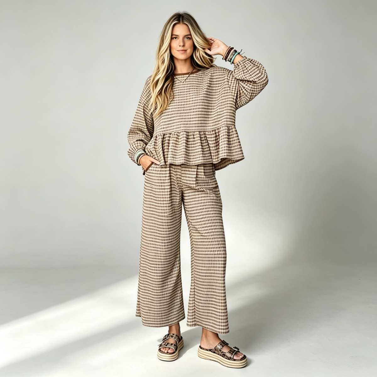 Luna Plaid Lounge Set