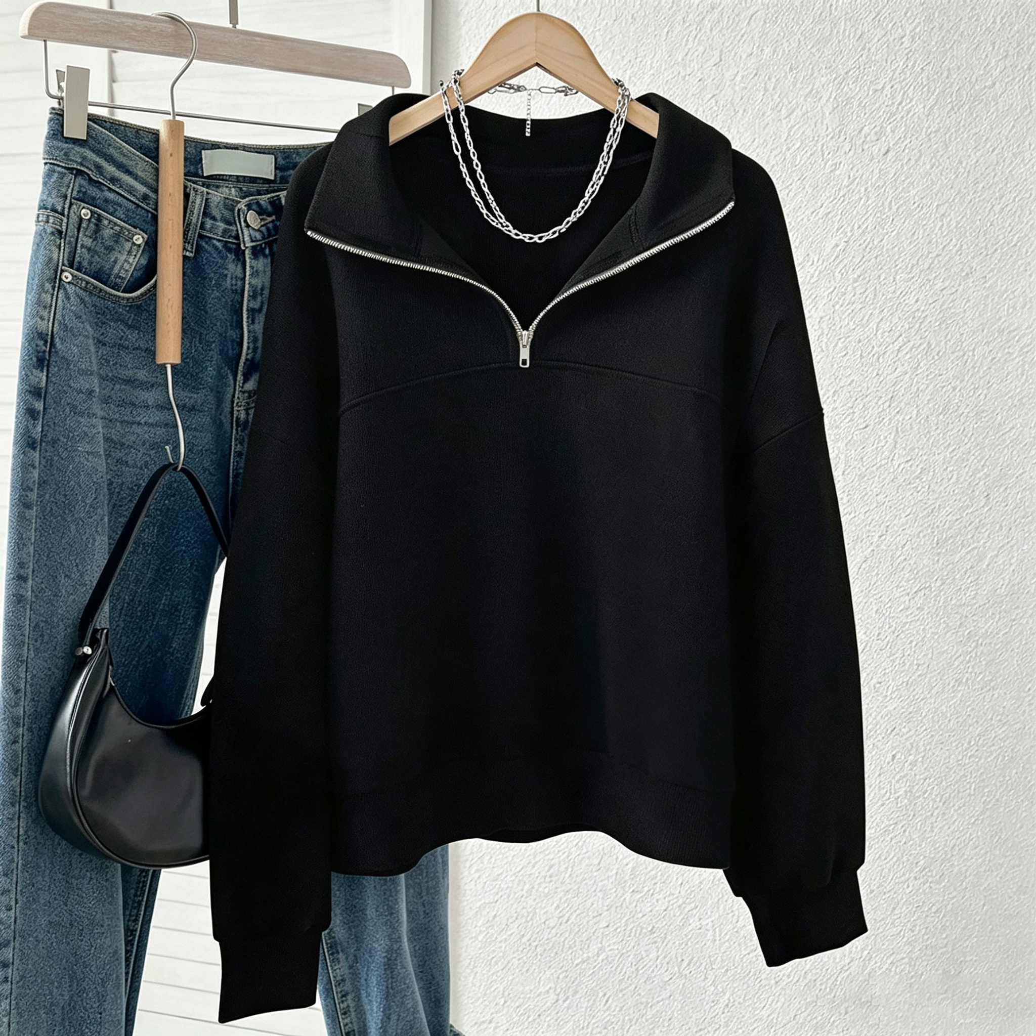 Evelyn Half-Zip Pullover Sweatshirt