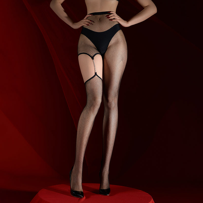 Diamond chain irregular garter stockings