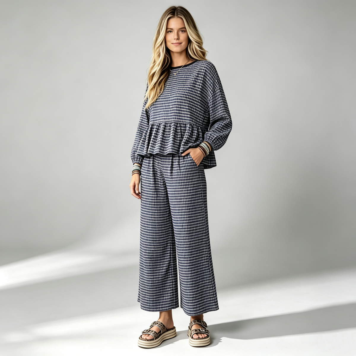 Luna Plaid Lounge Set