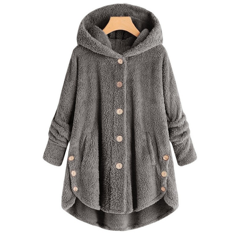 Marlow Hooded Button-Front Fleece Coat