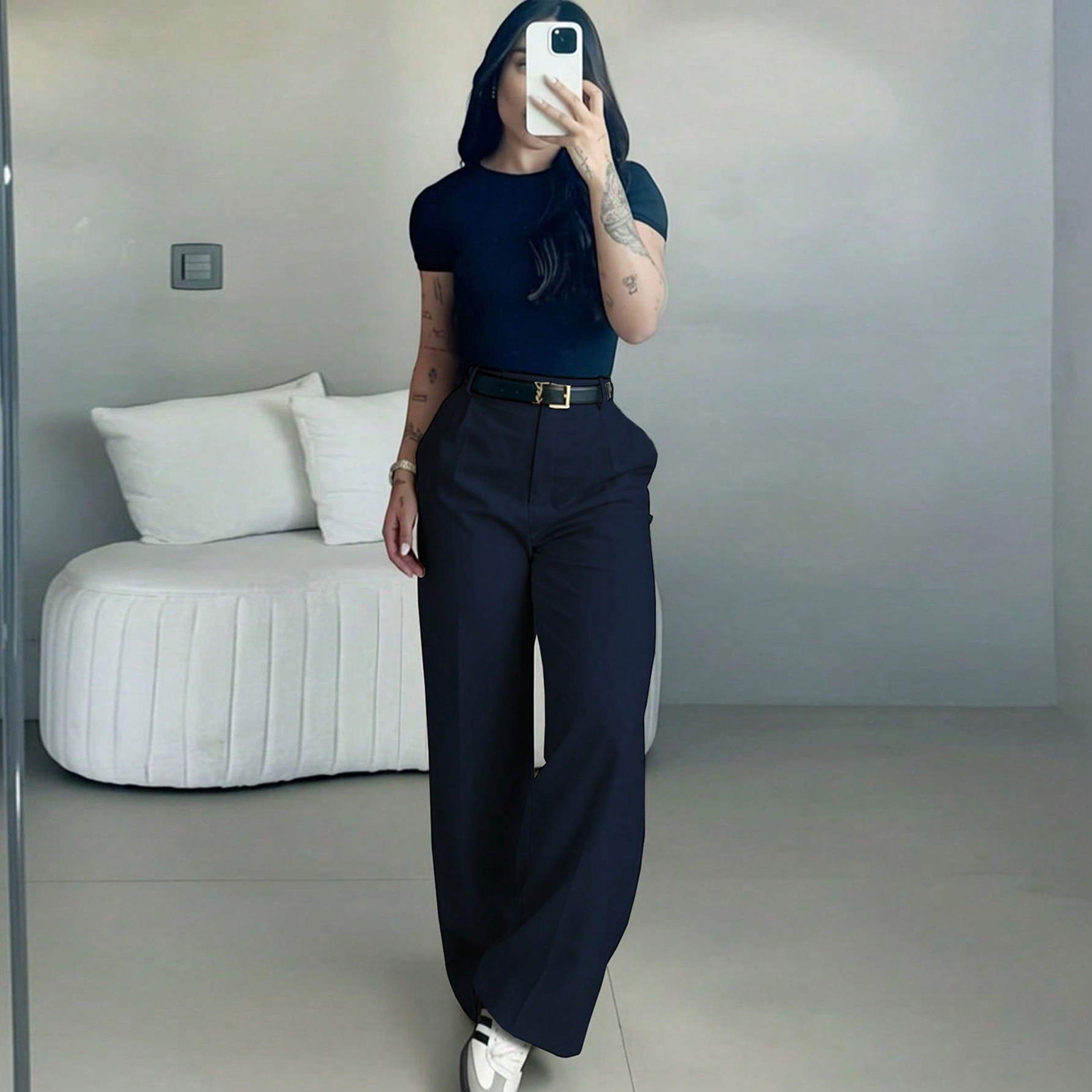 Luna High-Waist Tailored Pants
