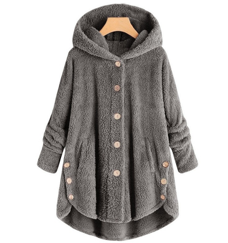 Marlow Hooded Button-Front Fleece Coat