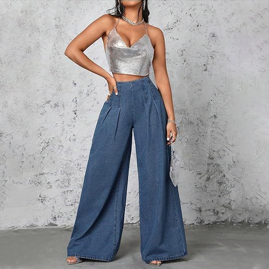 Luna Wide Leg Denim Pants