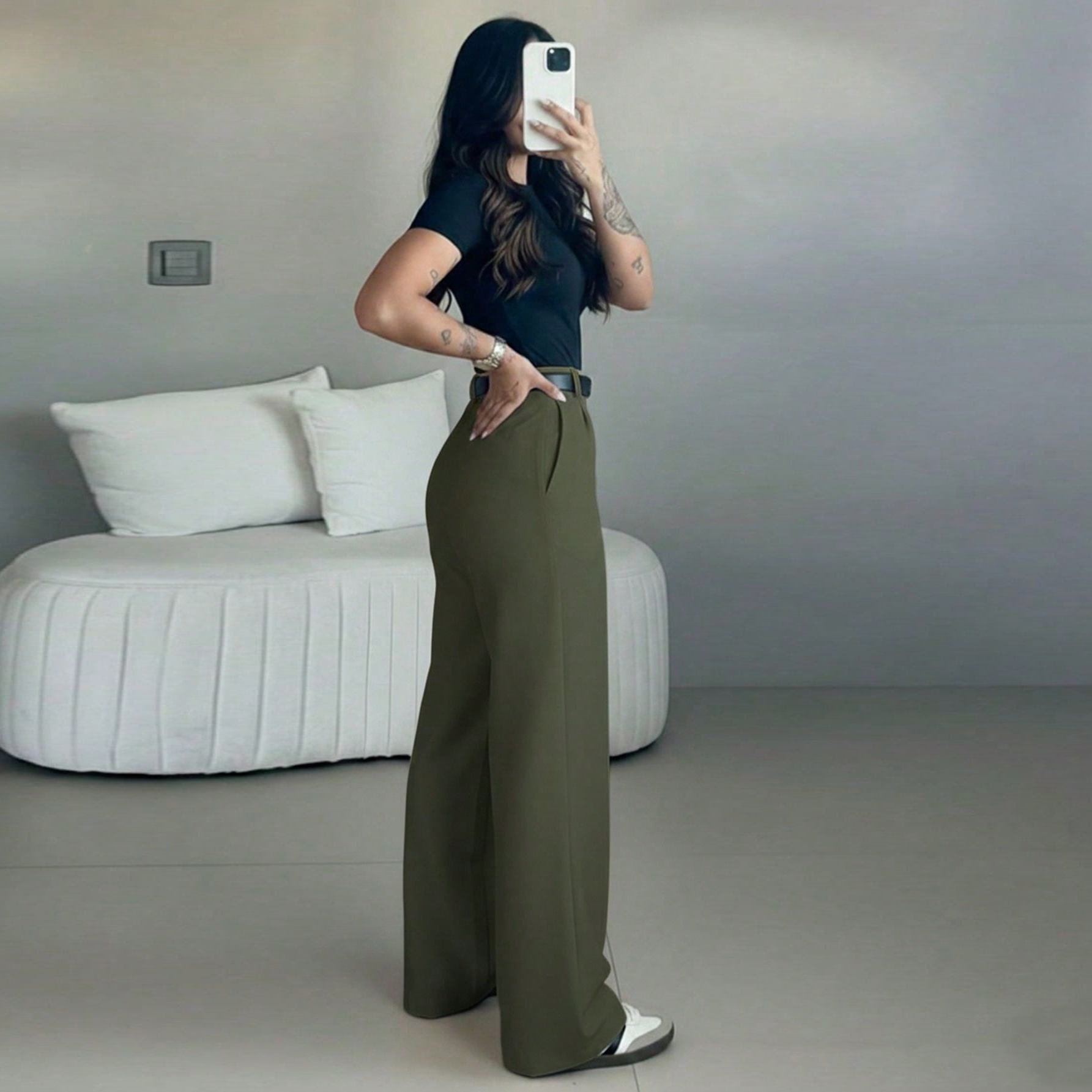 Luna High-Waist Tailored Pants