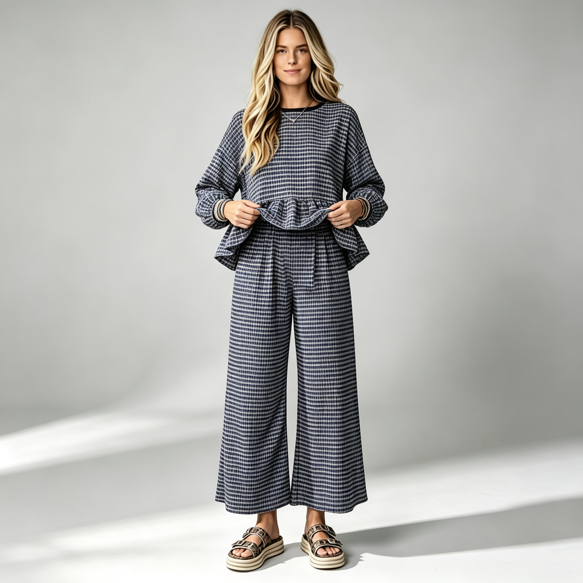 Luna Plaid Lounge Set