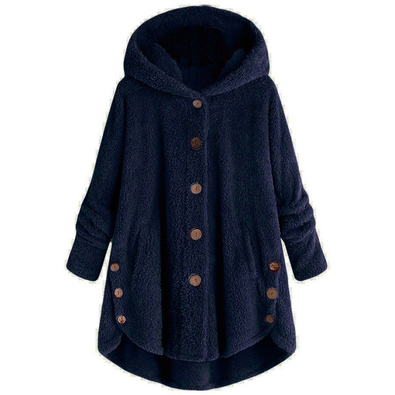 Marlow Hooded Button-Front Fleece Coat