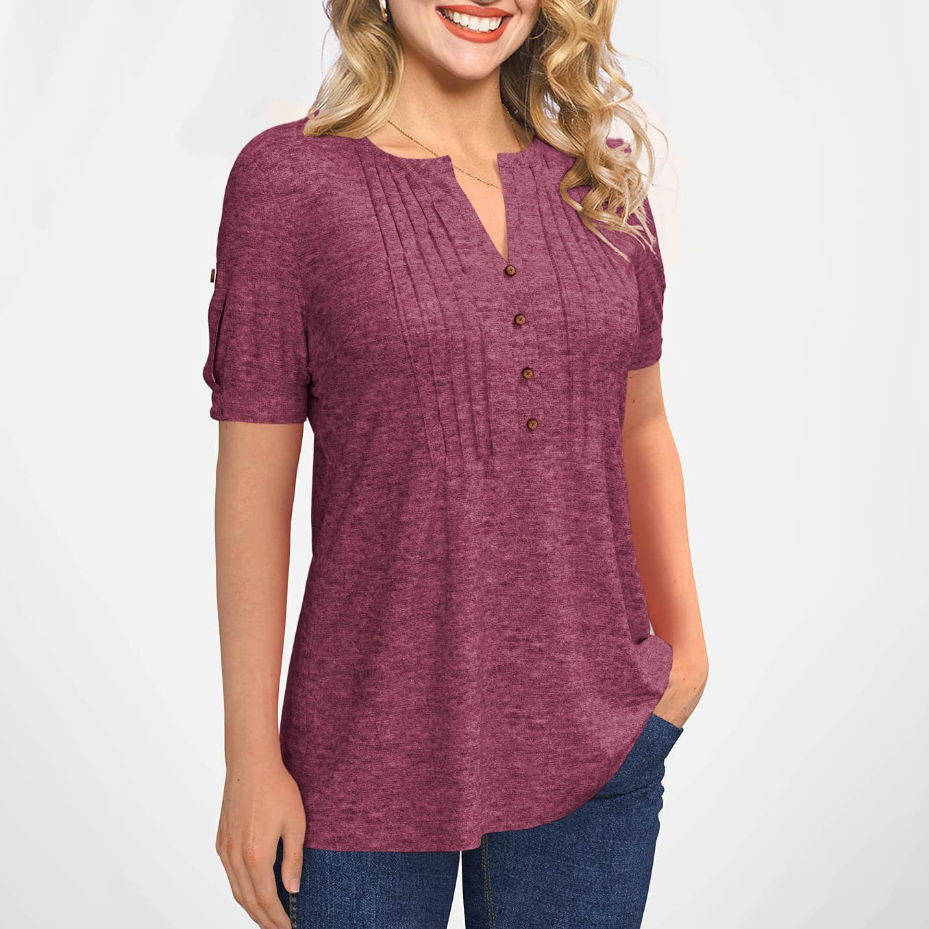 LunaSoft™ V-Neck Knit Top