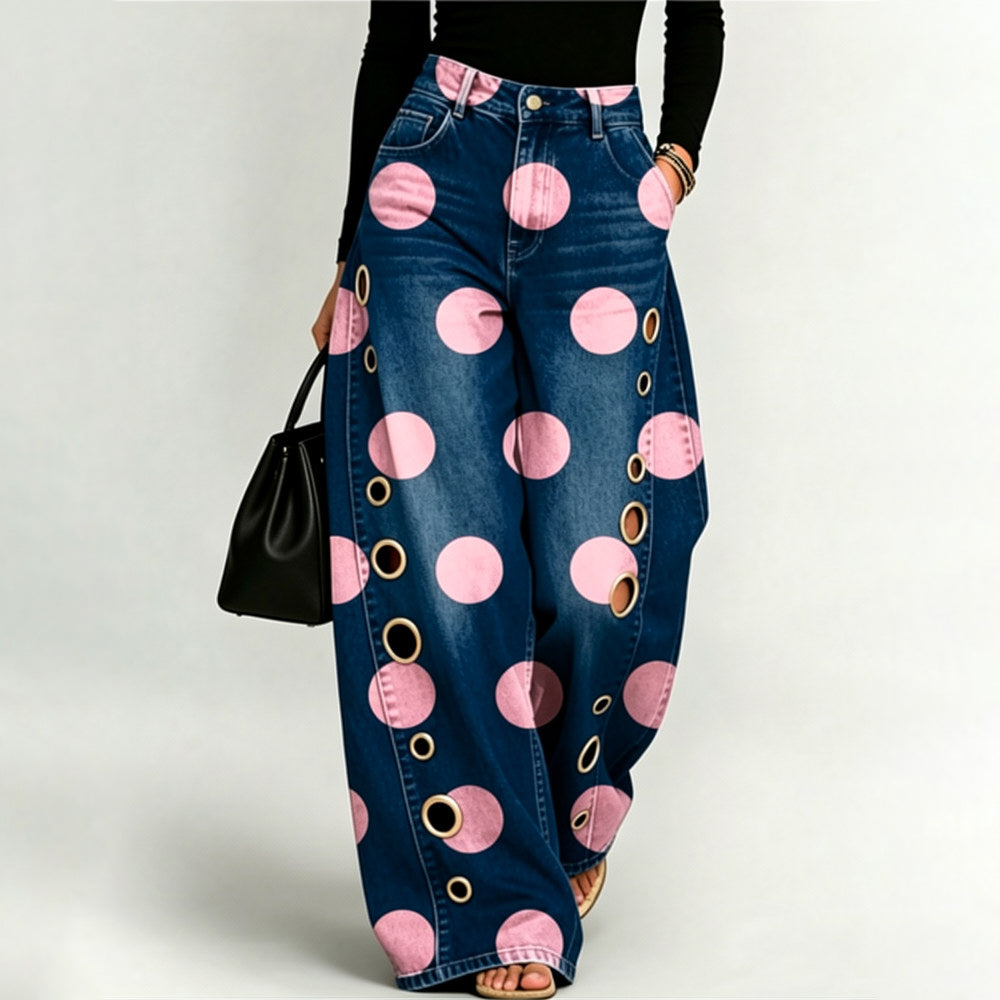 LunaBloom™ Printed Wide Leg Jeans