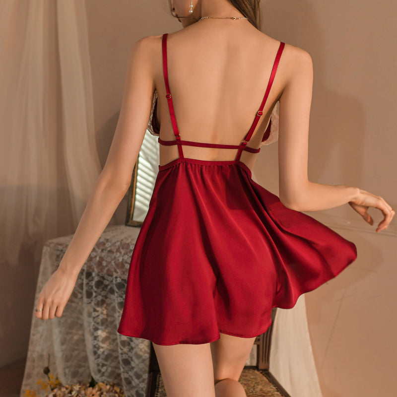Hot front slit nightgown