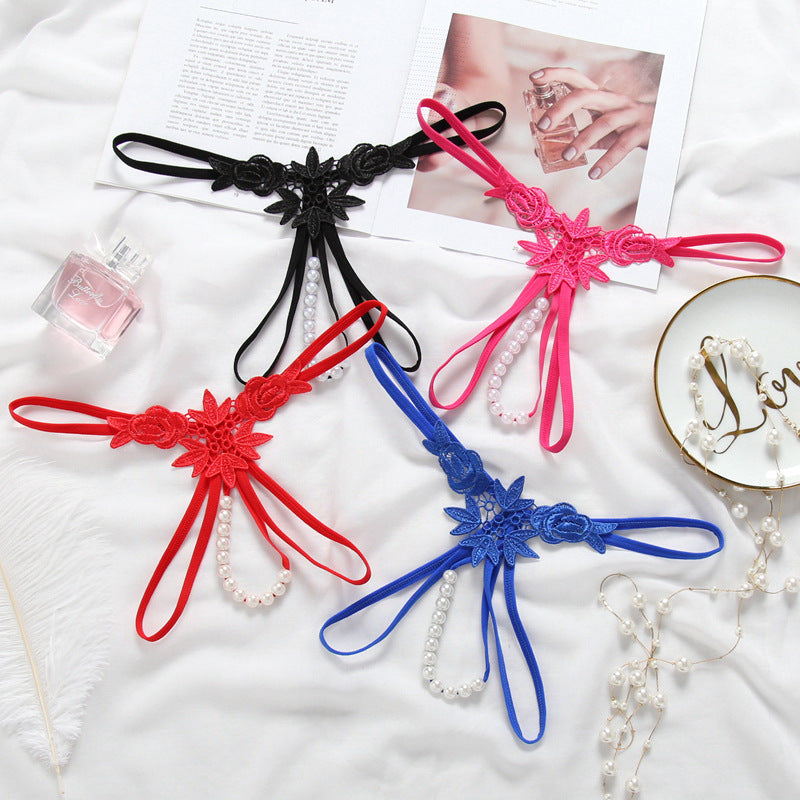 Massage Pearl Panties Hollow Thong