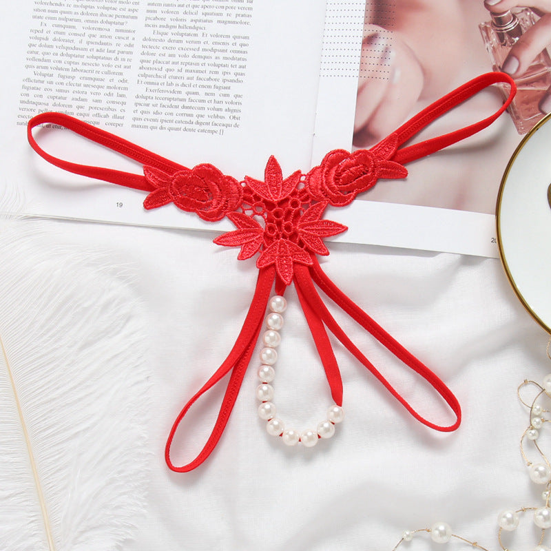 Massage Pearl Panties Hollow Thong