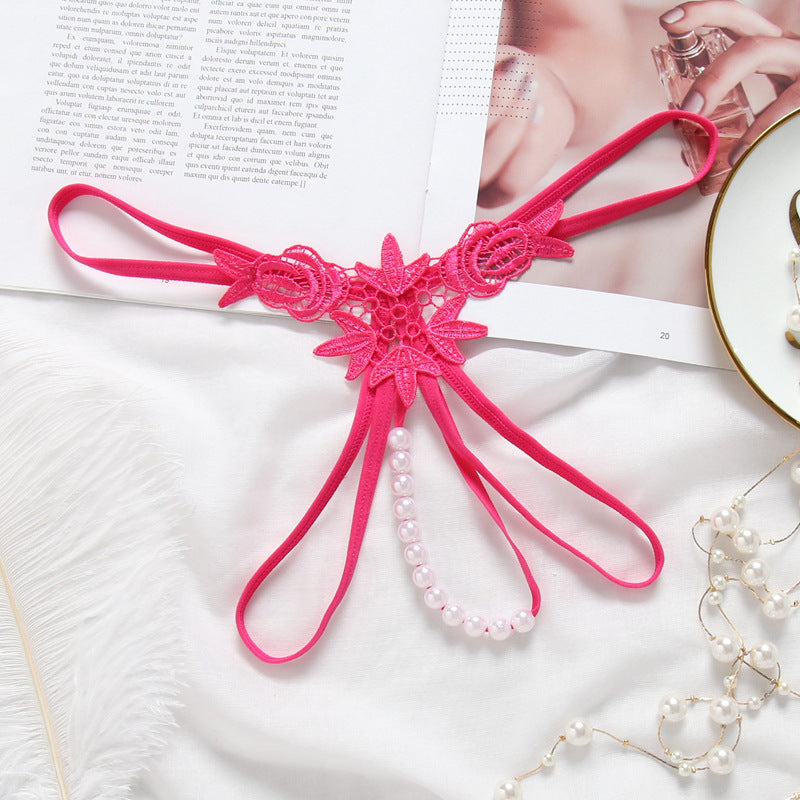 Massage Pearl Panties Hollow Thong