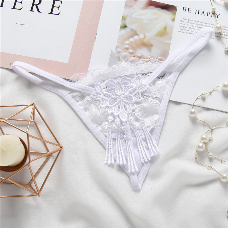 Cute lace hollow embroidery pure desire girl thong