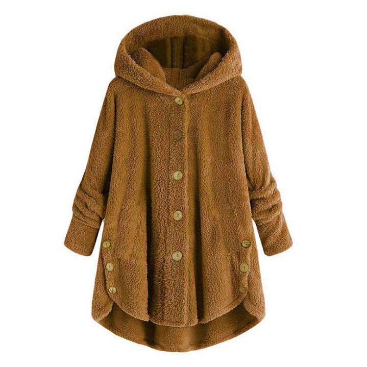 Marlow Hooded Button-Front Fleece Coat