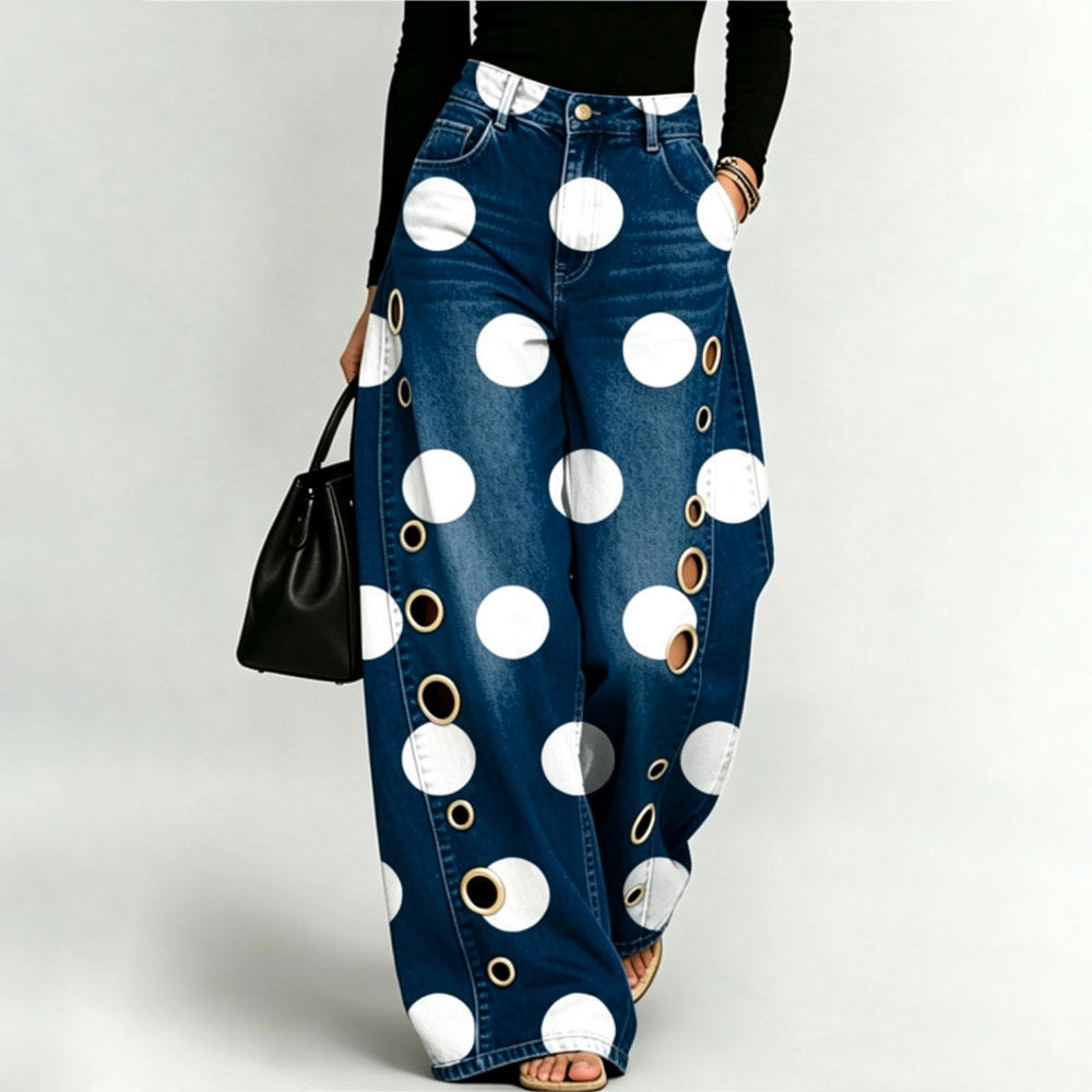 LunaBloom™ Printed Wide Leg Jeans