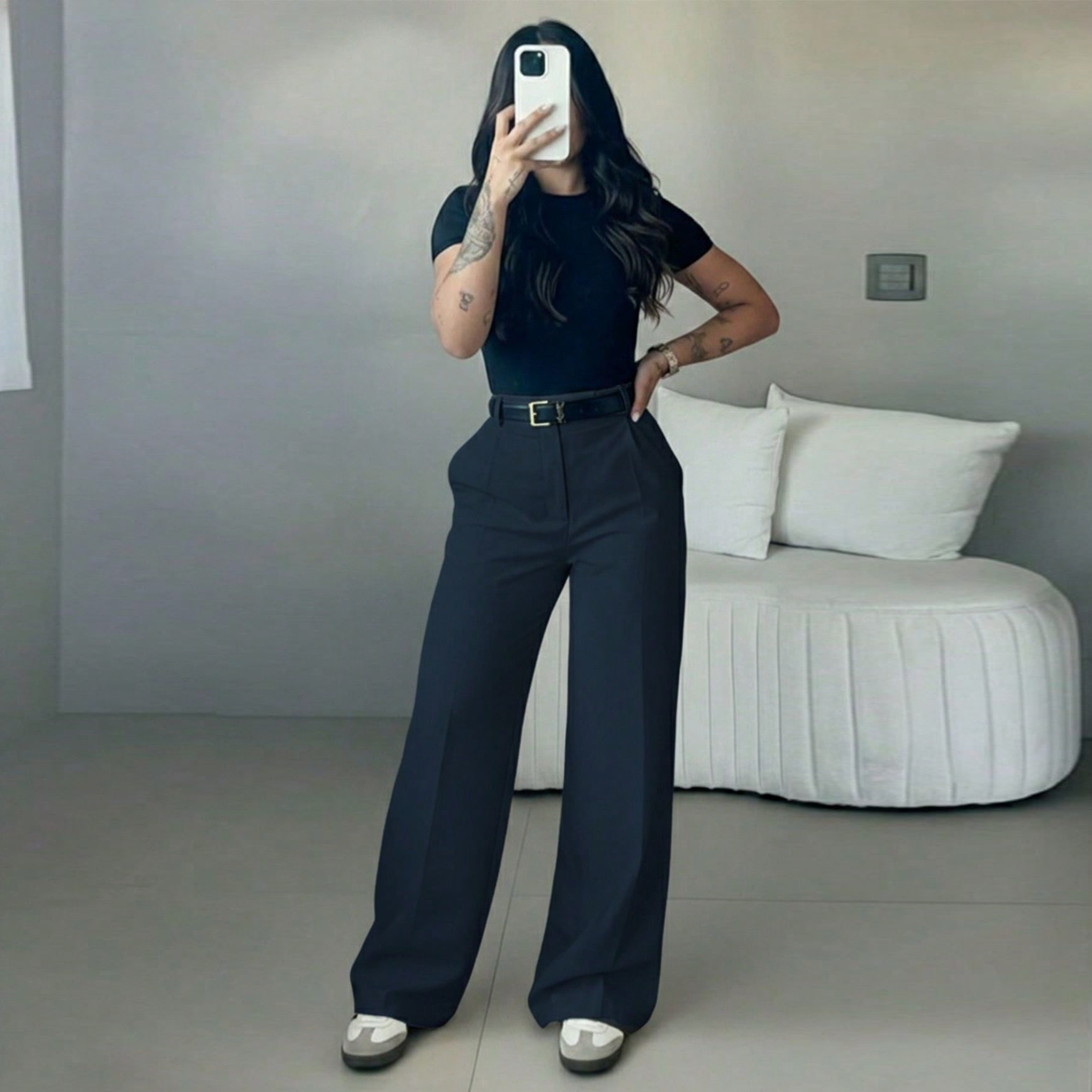 Luna High-Waist Tailored Pants