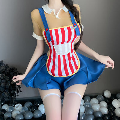 Sexy summer striped maid uniform