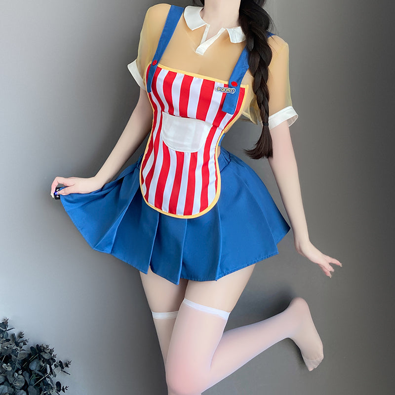 Sexy summer striped maid uniform