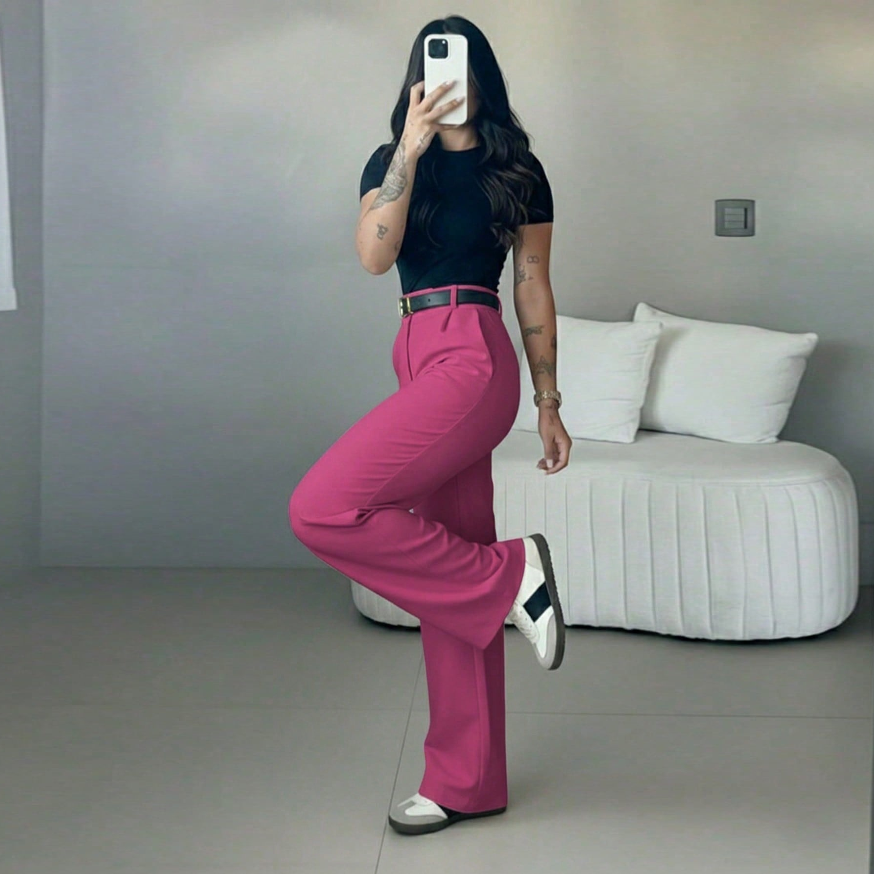 Luna High-Waist Tailored Pants
